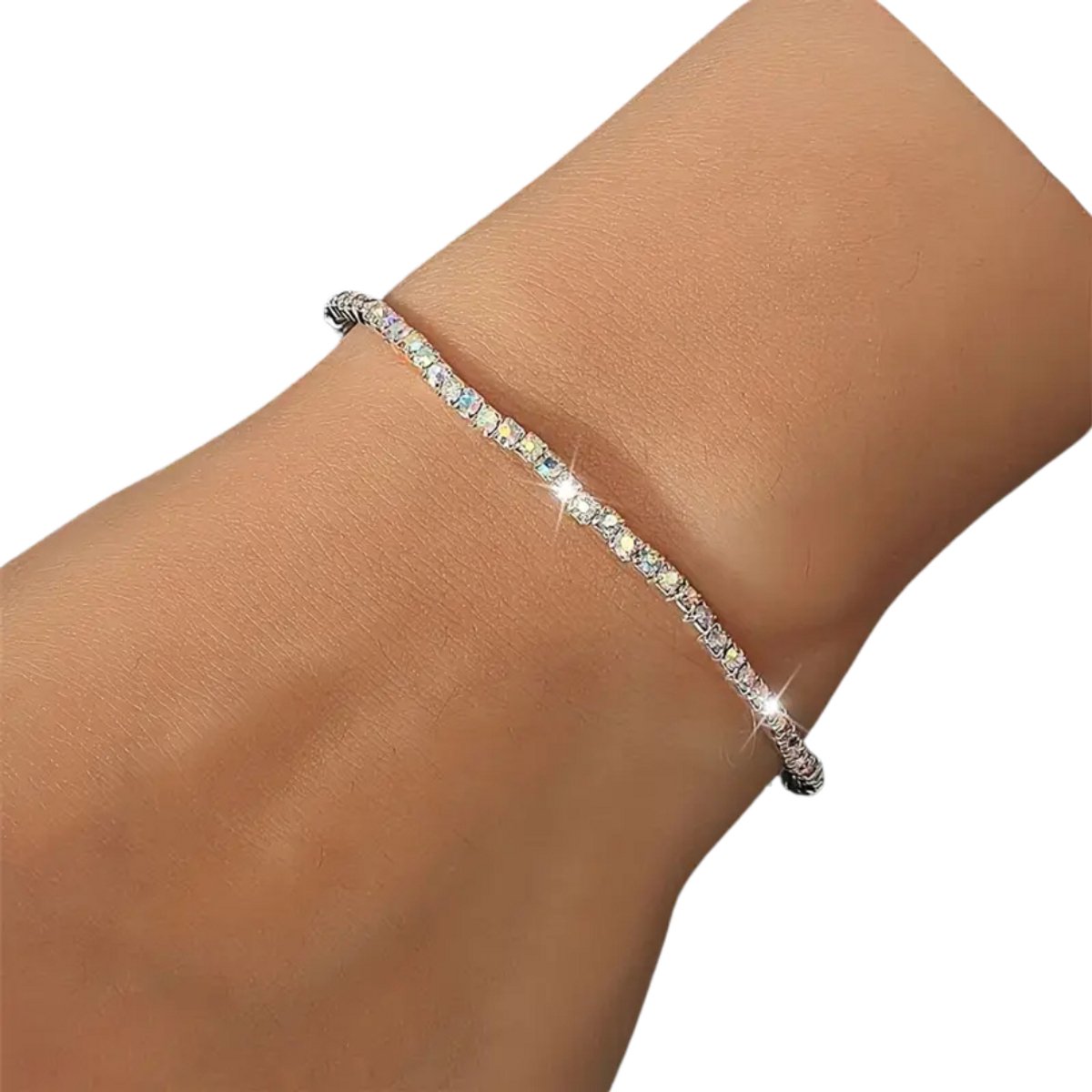 Nivard Armband - Staal - Nep Zilver - Dames - Zilver/Wit