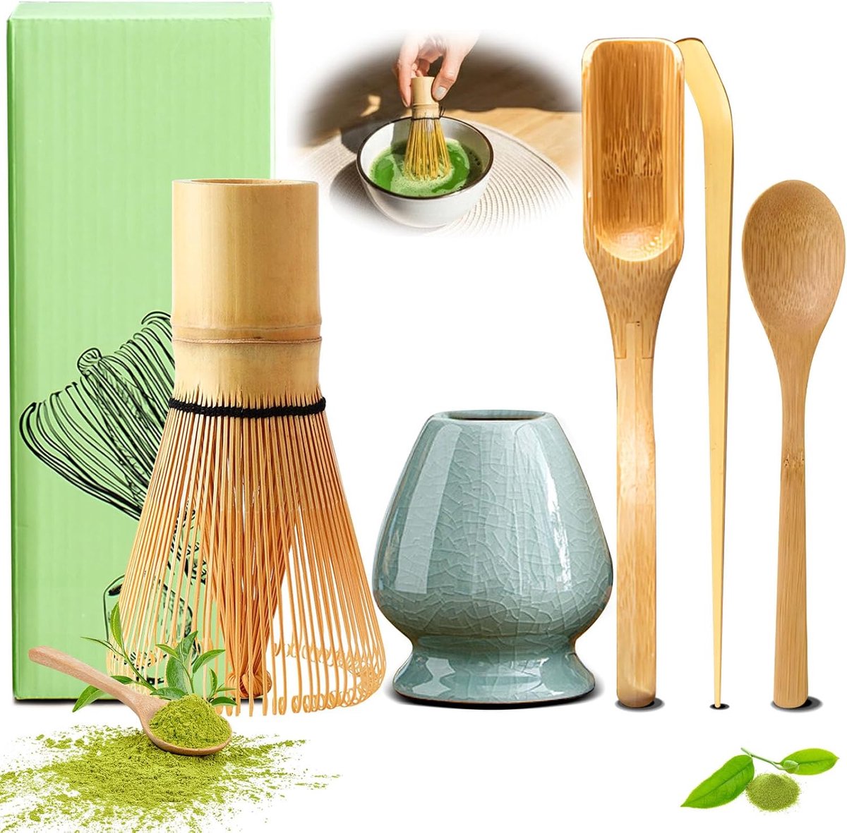 Lexium matcha starterkit -matcha set - matcha kit - matcha thee kit - matcha - matcha klopper - matcha whisk - matcha kom - matcha poeder - matcha thee set -