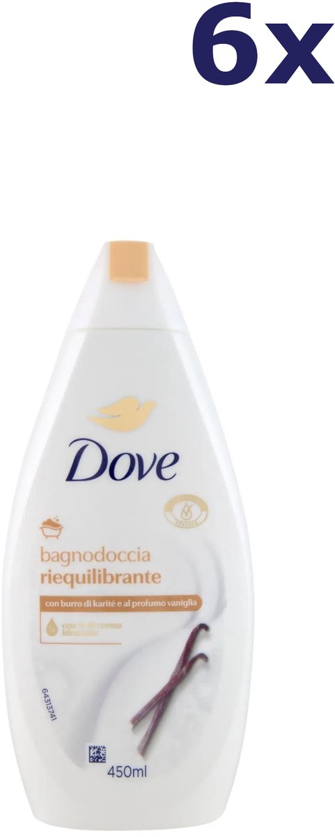 6x Dove Douchegel - Vanilla Shea Butter 450 ml