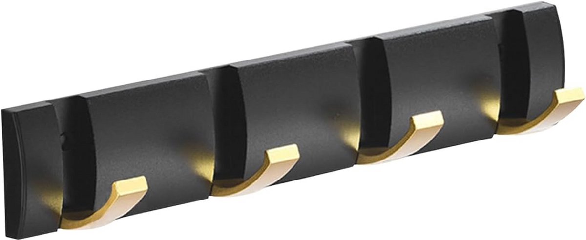 Wandgemonteerde opvouwbare metalen kapstok met verborgen haken voor handdoeken en kleding