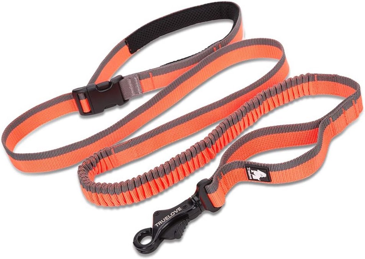 Handsfree Bungee Hondenriem Verstelbaar en Schokabsorberend – Lange Nylon Snoer