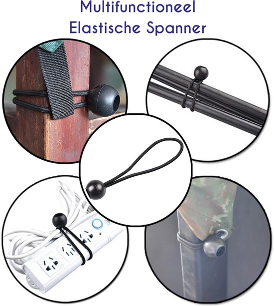S4D® - Spanelastiek - Spanrubbers - Tentspanners Met Bal - Spanner Elastiek Met Bal - Set van 12 STUKS ! - Multifunctioneel — afbeelding 5