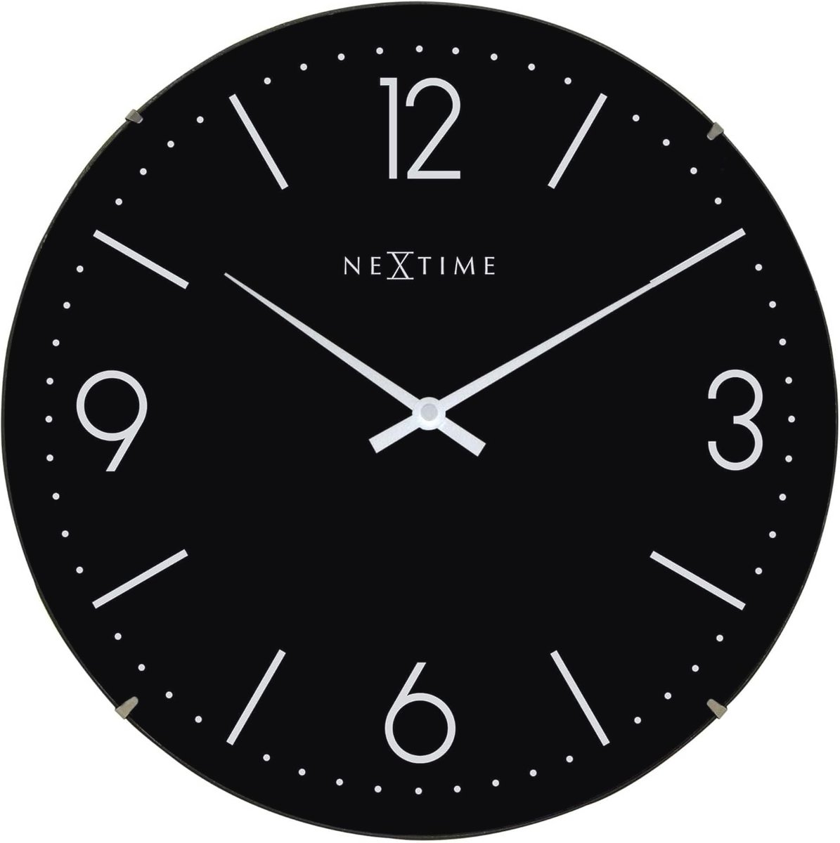 Grote wandklok BASIC DOME - Zwart, Rond, Ø 35,6 cm - Stil & Modern