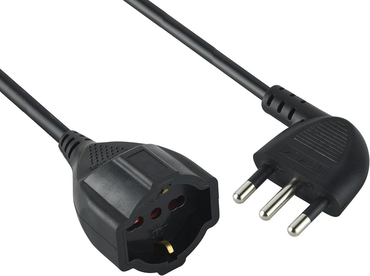 Verlengkabel 5m 16A 230V SP/ITA/PR met Veiligheidsstekker - Zwart