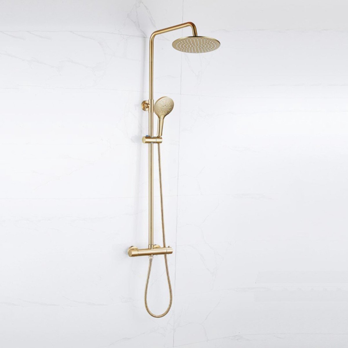 FugaFlow Eccelente Sobrado Badkamer Regendoucheset - thermostatisch - hoofddouche 25cm - r