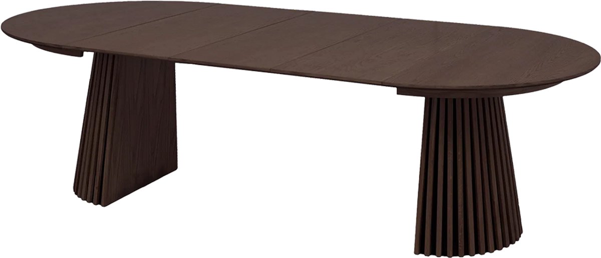 Artichok Alko Uitschuifbare Houten Eettafel Walnoot - Rond - Ovaal - Scandinavisch - Lange - Verlengbare - Ø 120 tot 240 cm