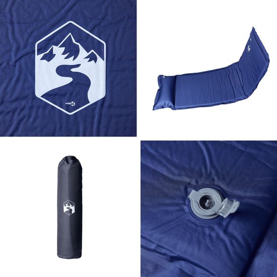 Kampeermatras met kussen zelfopblazend 1-persoons marineblauw van Quechua — afbeelding 4