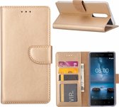 Nokia 6 Portemonnee hoesje / book case Champange Goud
