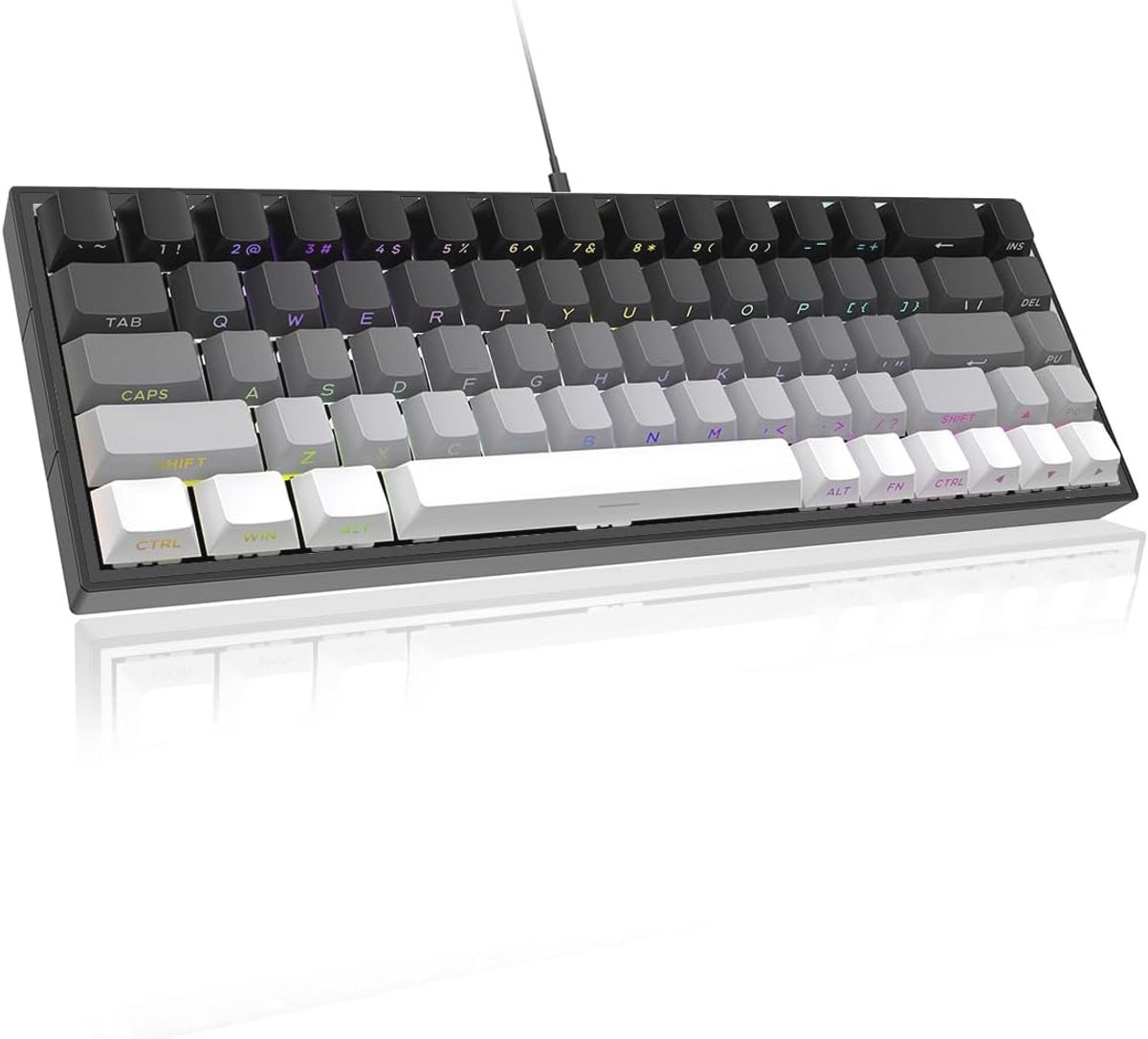 Mechanisch Gaming-Toetsenbord met Blauwe Schakelaars en RGB Achtergrondverlichting - 68 Toetsen, Type-C Verbinding