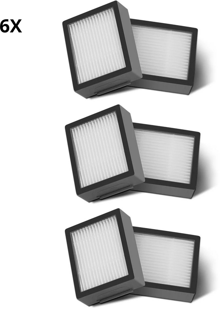 Bramokava® 6x HEPA Filter – Geschikt voor iRobot Roomba i1 i3 i3+ i4 i4+ i5 i5+ i6 i6+ i7 i7+ i8 i8+ e5 e6 e7 – Niet voor Dweilfunctie Combo j7+ j9+