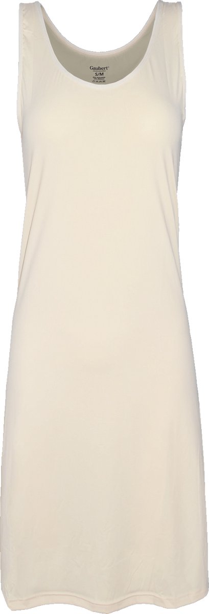 Dames Onderjurk Brede bandjes Lang 120CM - Nachtjurk - Slaapjurk - Microfiber - Anti-Schuren - Beige - Maat S/M - GBTW-720