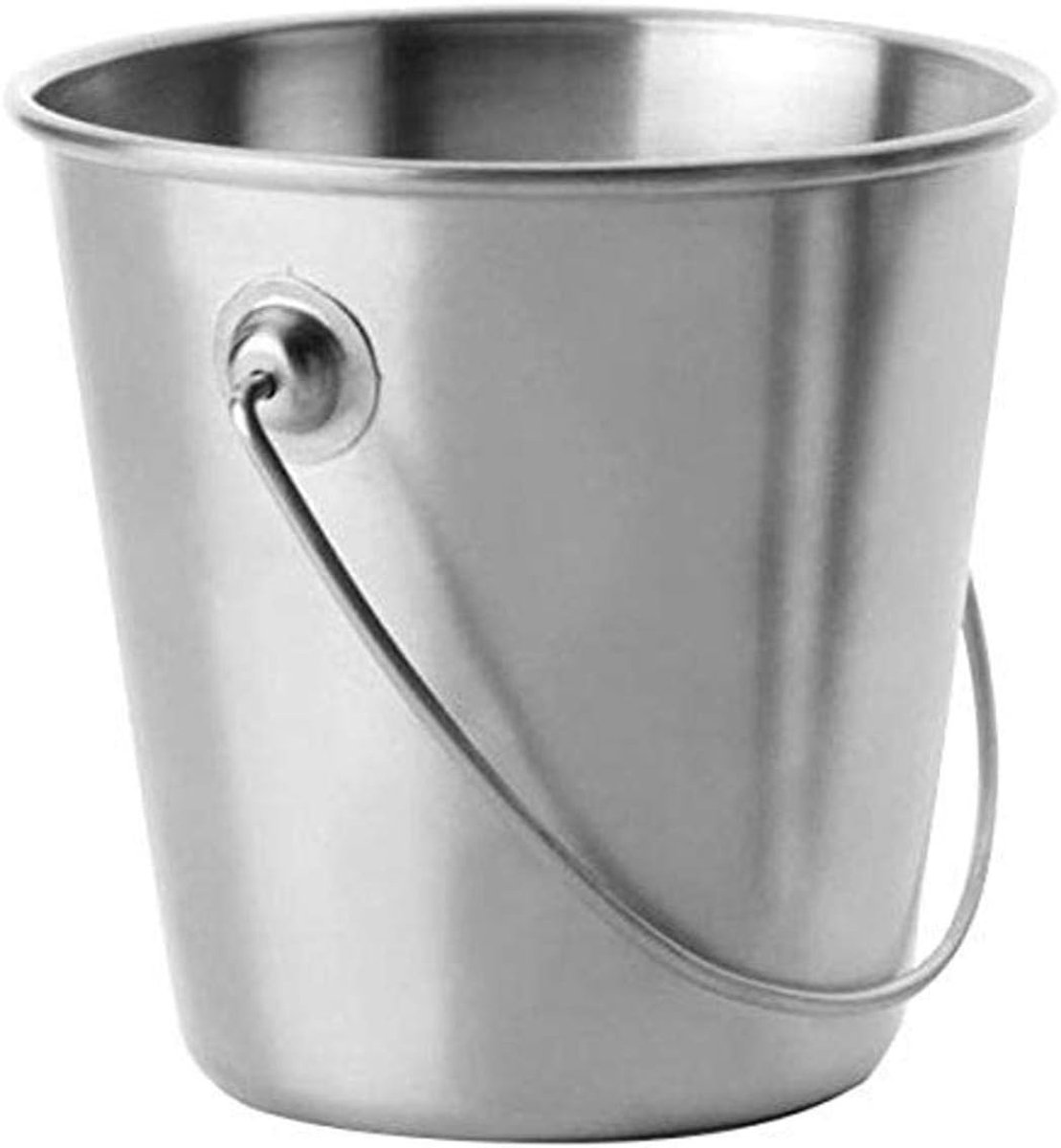 Roestvrijstalen Emmer - Zilver - 1 stuk - 9 x 9 x 13 cm