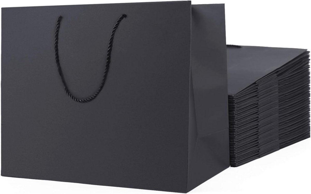 Extra grote geschenkzakjes - 10 stuks - Zwart - Perfect voor bruiloften en feesten