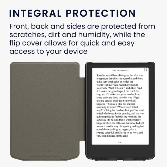 kwmobile e-reader hoesje geschikt voor Pocketbook Verse / Verse Lite / Verse Pro / Color / Vivlio Light/Light HD hoes - Ereader flip case met standaard - Kunstleren e reader cover - Wereldkaart design in grijs van Merkloos — afbeelding 5
