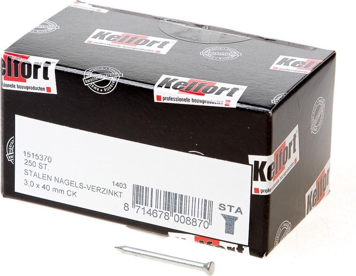 Kelfort Buigzame stalen nagel 40 x 3.0mm
