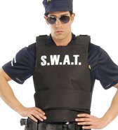 Guirca - Politie & Detective Kostuum - S.w.a.t. Kogelvrij Vest - Man - zwart - Maat 52-54 - Carnavalskleding - Verkleedkleding