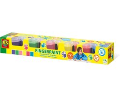 foto van SES Creative - Vingerverf 6 kleuren - mengbaar - makkelijk uitwasbaar – vingerverven voor kinderen - glutenvrij