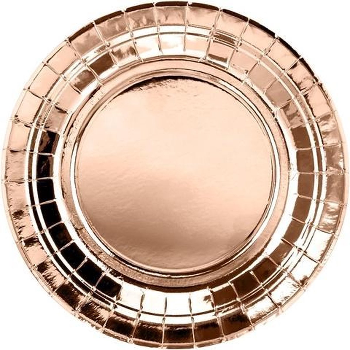 Partydeco - Borden Rose Gold 18 cm (6 stuks)