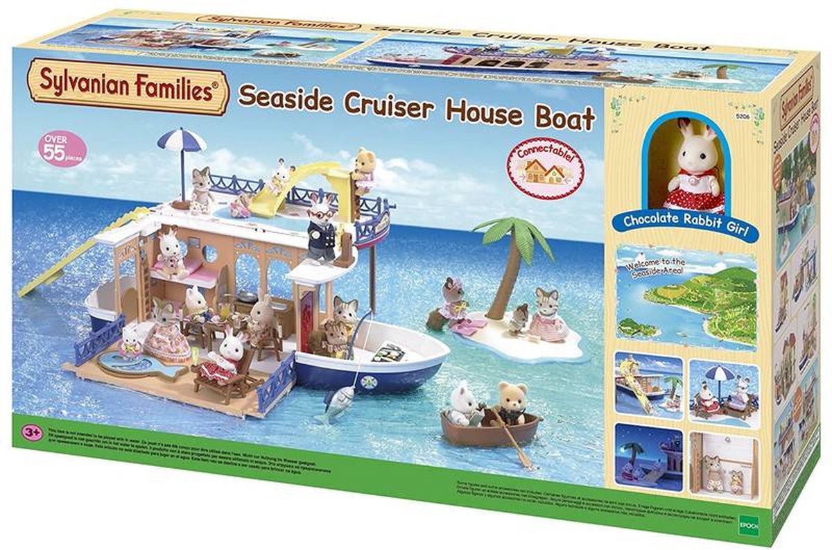 Sylvanian Families - Le Bateau Floral Enchanté - Avec Bébé Chat Latte En Fée - Ailes Battantes - Jouet Magique Dès 3 Ans - 5827