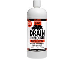 Kilrock Rhino Drain Unblocker - krachtige vloeibare afvoer ontstopper - 1 liter - gootsteenontstopper doucheput ontstoppingsmiddelen liquid keukenontstopper