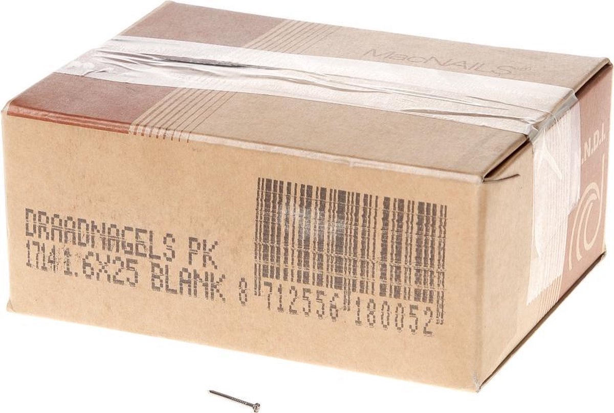 Van der Loo Draadnagel plat geruite kop blank 1.6 x 25mm