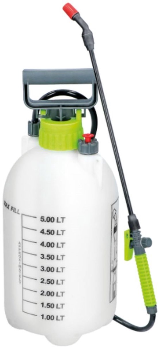 Dunlop Drukspuit 5 Liter - Hogedrukspuit voor Tuin - Druksproeier met Regelbare Sproeikop - Drukspuiten met Ergonomische Pomphendel - Hoge Druk Spuit voor Onkruid - Veiligheidsventiel