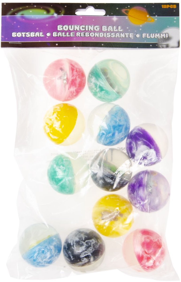 Duckiez stuiterbal Ruimte 45Mm - 12 stuks