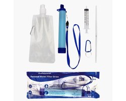 Waterfilter - Survival waterfilter Straw -Noodpakket - BPA-vrij - Filtert tot 1500L - camping en Reizen -Waterfilter - Drinkwater- water filter survival - personal water filter-