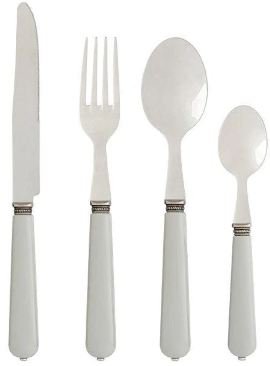 Bestek Lucie Wit - couvert 4 delig - Cote Table
