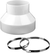 Adaptateur de tuyau d'échappement - Réducteur 150 mm à 100 mm - Adaptateur de tuyau rond - Avec 2 colliers de serrage en acier inoxydable - Pour systèmes de ventilation Ventilation Tuyau rond Conduits de Ventilation