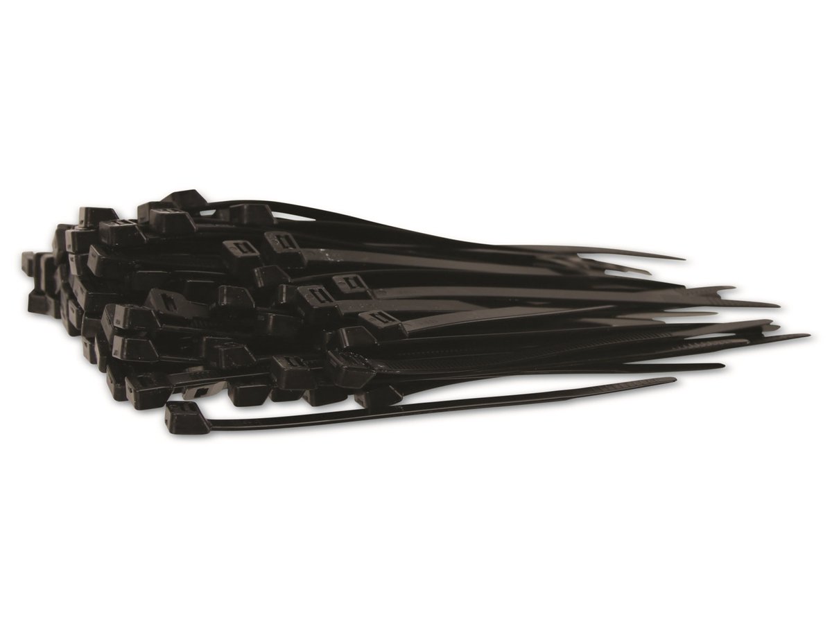 KSS Cable Tie Set Polyamide 6.6, black, 150x7.6, UV-resistant, 100 pieces