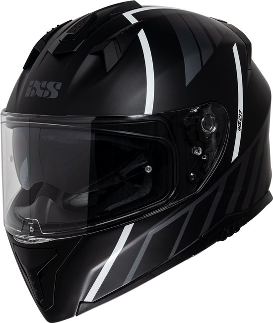 IXS iXS217 2.0 Mat Zwart Wit Integraalhelm - Maat XL - Helm