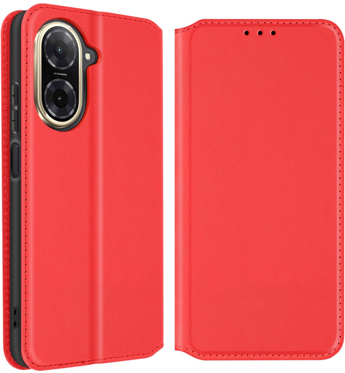 Avizar Hoesje Geschikt voor Xiaomi Redmi A5 Clamshell Card en Videohouder, Rood