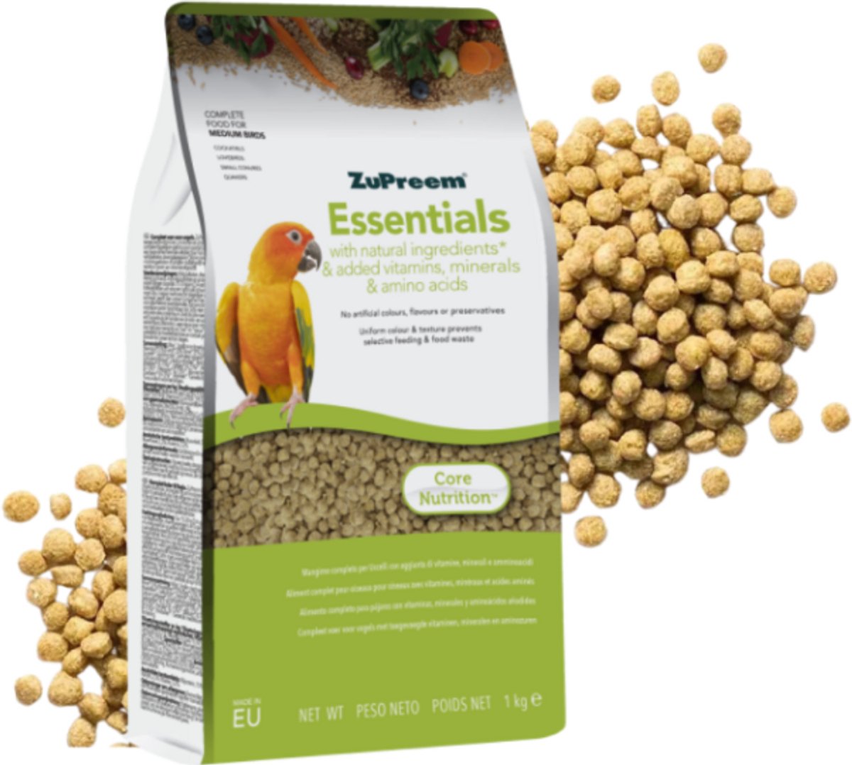 ZuPreem Essentials Medium 1kg - Parkietenvoer - Zupreem Natural - Zupreem -