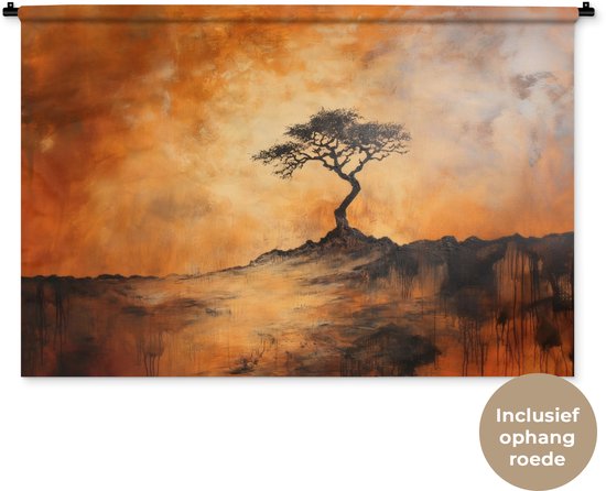 Tapisserie murale 120x80 cm - Arbre - Paysage - Oranje - Tapisserie - Tapisseries