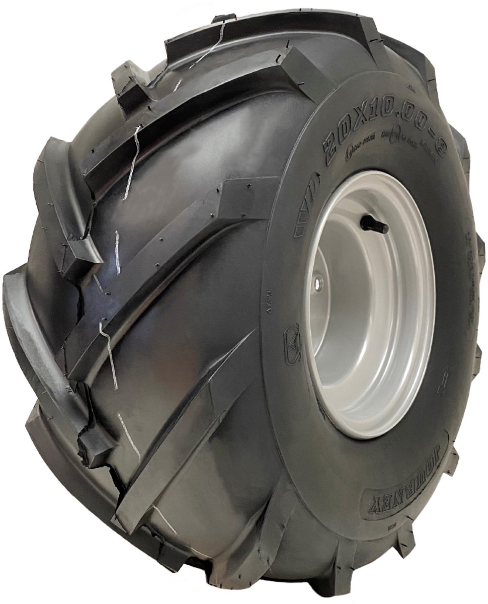 20x10.00-8 Open Centre P328 wielband op velg met noppen, Rotovator, 4 bouten, 100 mm PCD