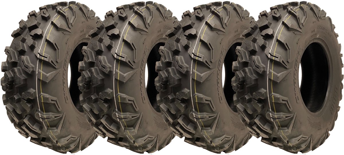 27x9.00-12 ATV-banden, 8-laags, 225/80-12 P0358 OBOR Cypress 71J, goedgekeurd voor de openbare weg (set van 4)