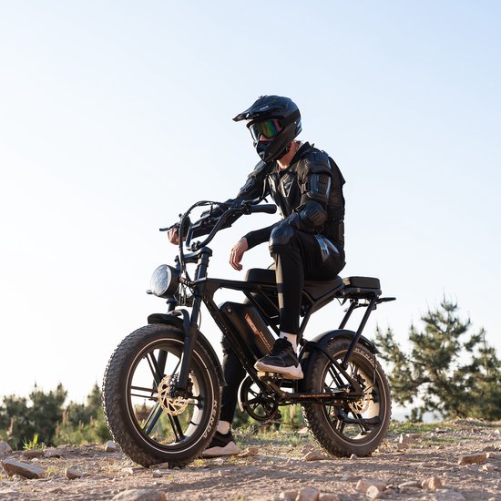 RCB Elektrische fatbike - 48V 20.8Ah Mountainbike - Actieradius 100km - 25km/u - 250W motor - 7 versnellingen - met App en NFC -donkergroen van RCB — afbeelding 5