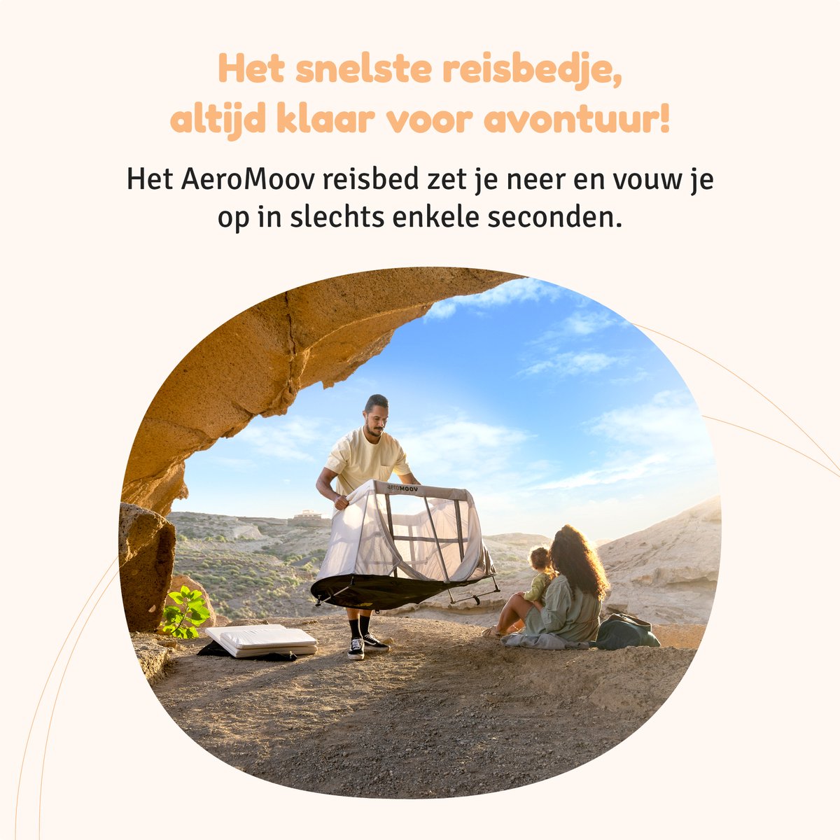 AeroMoov Campingbedje - In 2s opgezet, licht en met matras thumbnail 2