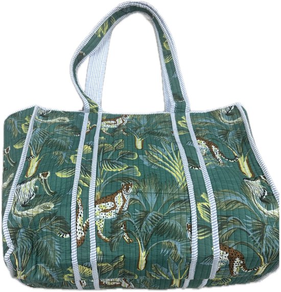 HS Big Shopper – Jungle Green – Animaux et palmiers en harmonie tropicale