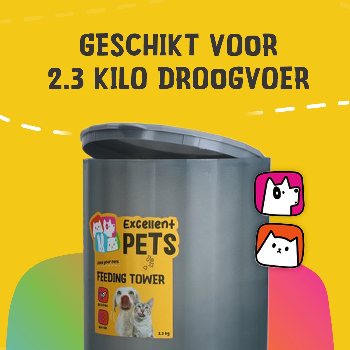 Excellent Automatische Voerbak 2,3kg Grijs - afbeelding 3