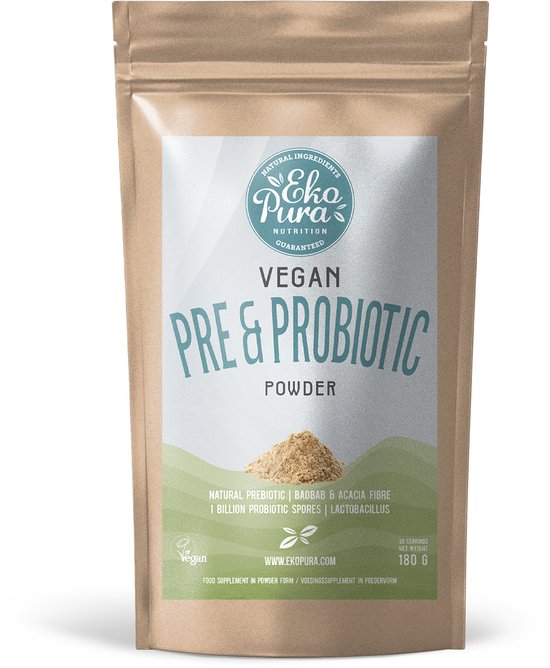 Ekopura Prebiotica & Probiotica Poeder - Vegan, 180g, 30 porties