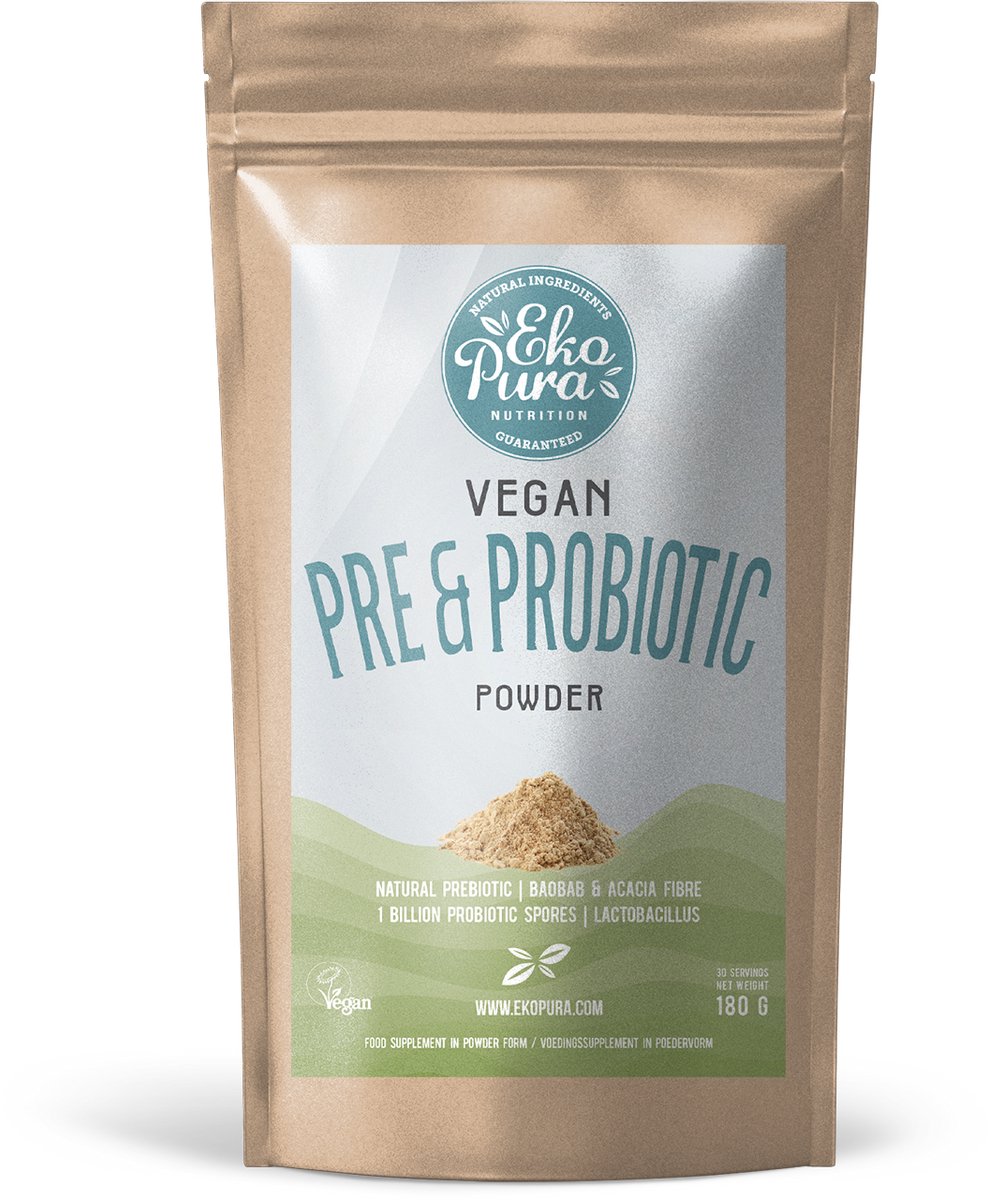 Ekopura Prebiotica & biotica supplementen Poeder - Vegan, 180g, 30 porties