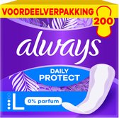 Always Daily Protect - Long - 0% Parfum - Inlegkruisjes - Voordeelverpakking 4 x 50 Stuks