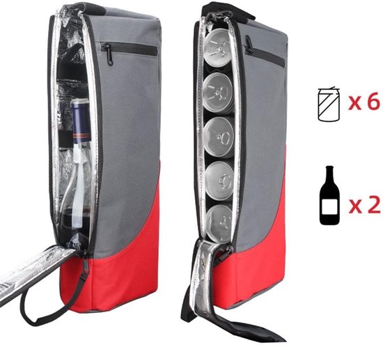 Golftas Koeler - Draagbaar en geïsoleerd - Drank Koeltas - Geïsoleerde tas - Geschikt voor buiten golfers - Accessoires voor golfkarren - Geschikt voor cola, bier - Rode wijnzak - Picknicktas - Grijs rood van Merkloos — afbeelding 3