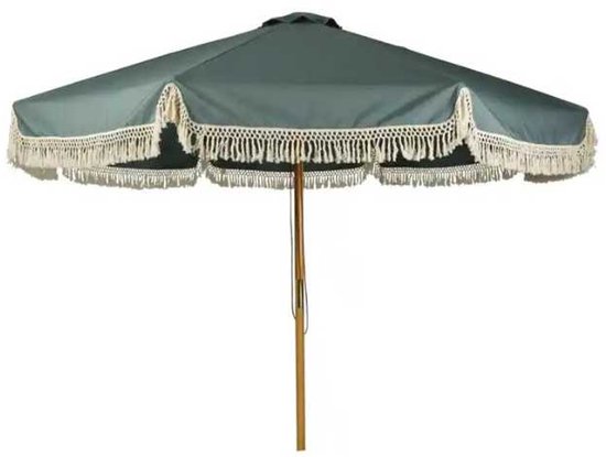 Casa - Volantes - Parasol ø300 cm - khaki groen – Weerbestendige Tuinparasol – Grote Rondvormige Zonwering - Grote Parasol