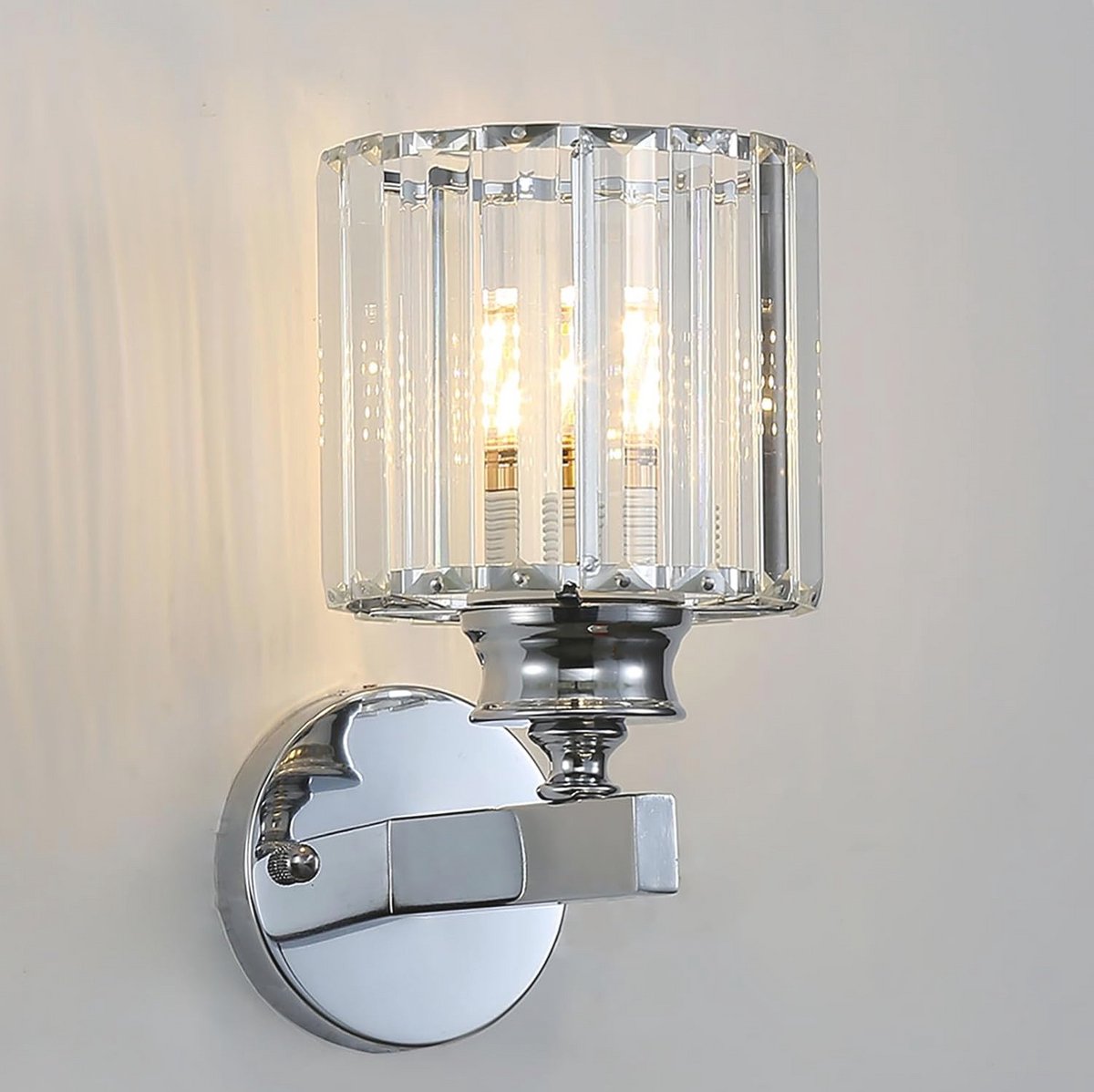 Moderne Kristallen Wandlamp voor Slaapkamer en Woonkamer - E27 Verlichting in Zilver