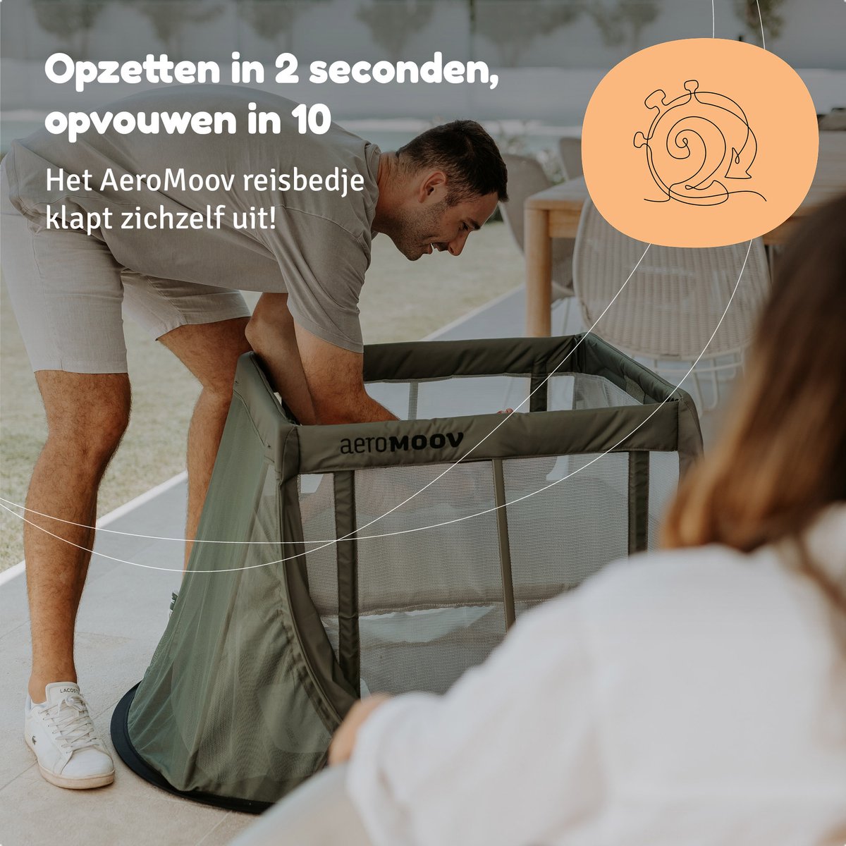 AeroMoov Campingbedje / Reisbedje met matras - Opgezet in 2s thumbnail 3