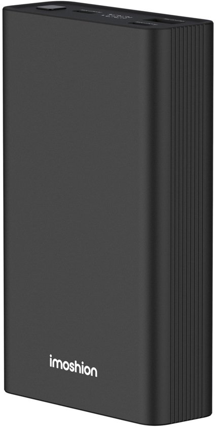 Foto: Imoshion powerbank 20000 mah 30w ultra snellader led indicator usb c usb a geschikt voor o a iphone en samsung universeel zwart