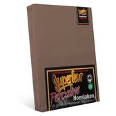 Bol.com Superieur Hoeslaken - 180x210/220 cm - Taupe - 100% katoen aanbieding